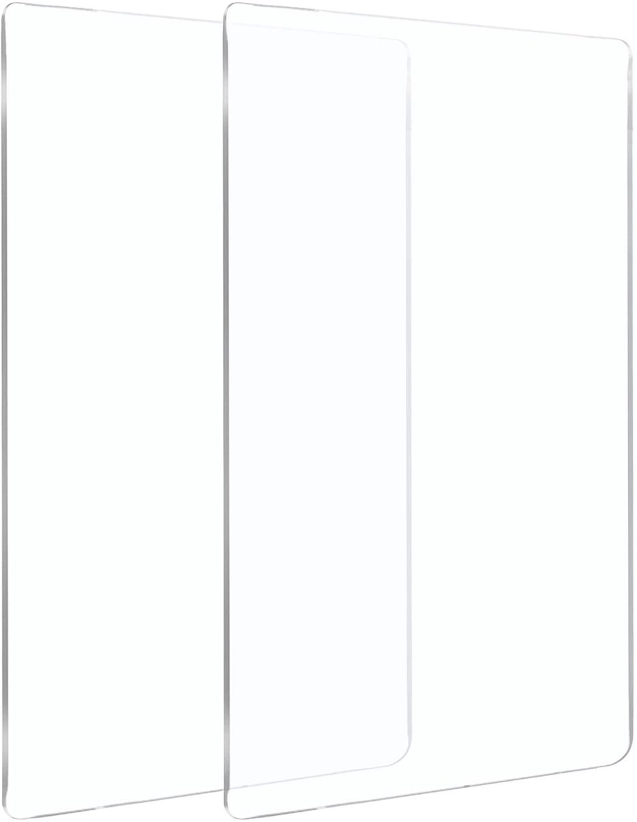 Dailygoods- Snijden Matrijzen 2 Stuks - Transparante Acryl Snijden Pads - 19,5 x 15 cm - 3 mm Dikke - Geschikt voor Embossingsnijmachine - Nauwkeurige Plaatsing - Snijplaten