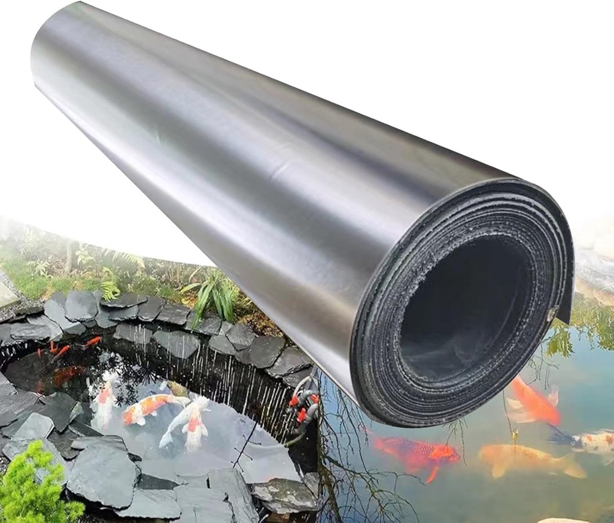 Vijverfolie EPDM - Rubberen Dekzeil - Vijvers Aanleggen - Scheurvast 035 mm - 5 x 5 m - Zw