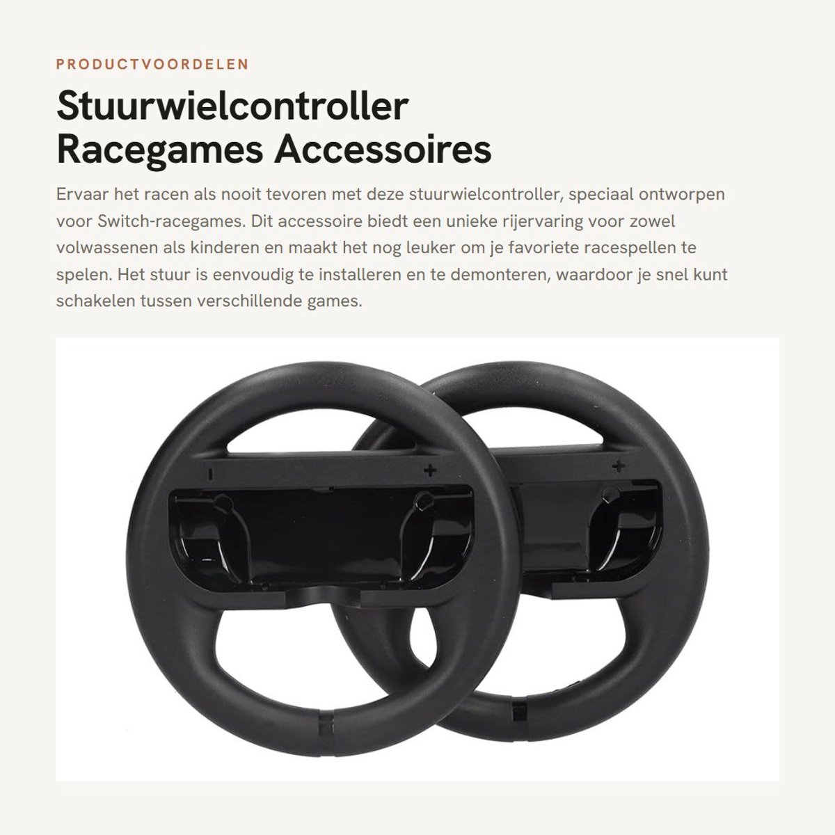 Dailygoods- Stuurwielcontroller 2-pack - Racegames - Accessoires - Stuurwiel - Zachte rubberen pad - Geschikt voor Switch - Racestuur