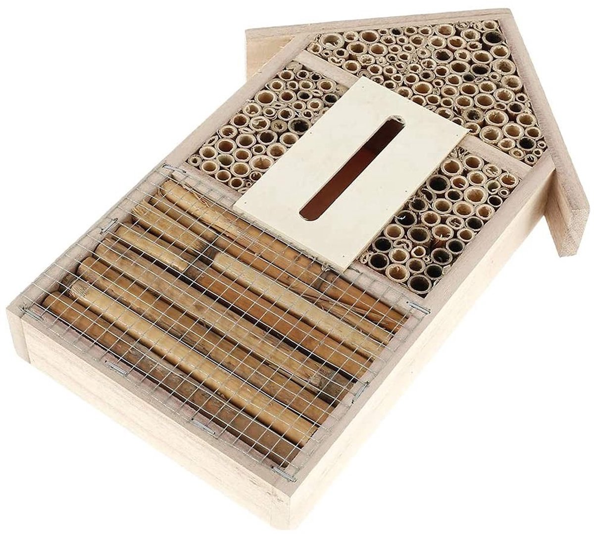 Dailygoods- Insectenhotel Groot - Bijenhotel - Vlinderhotel - Houten Insectenhotel - Multi Habitat - Handgemaakt van hoogwaardige materialen - Insectenhuis