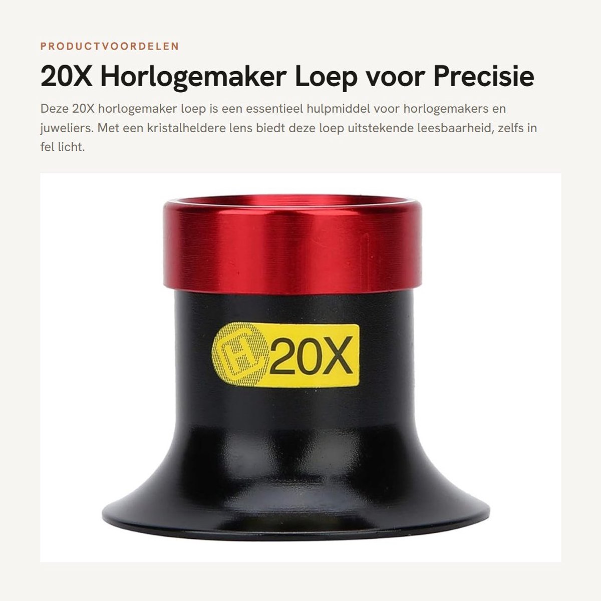 Dailygoods - 20X Horlogemaker Loep voor Precisie Reparatie en Onderhoud