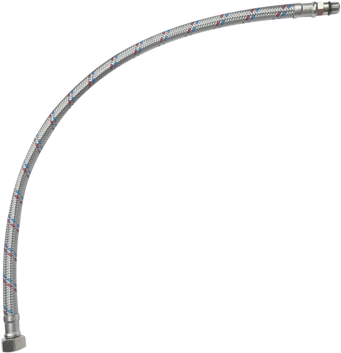Dailygoods- Aanvoerslang 500mm - Mengkraan Vrouwelijk 3/8'' - Mannelijk M10 - Aansluitslang - Sanitaire Kraanslang - Flexibele Buis met Staal - Sanitaire Slang