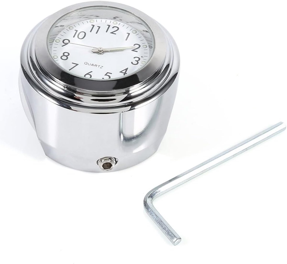 Dailygoods - Motorfiets Stuur Horloge - Waterdicht - Precieze Tijd - Wit - Universeel - Schokbestendig - Voor Motoren