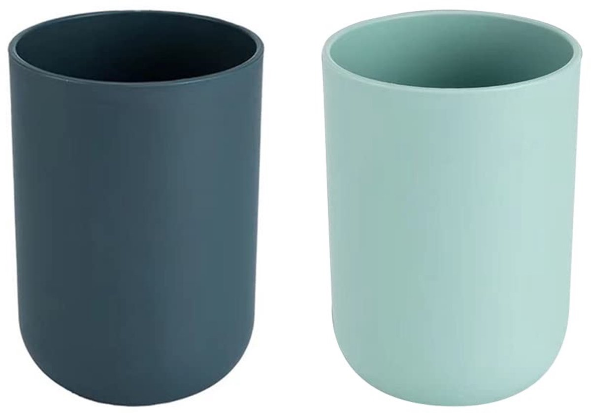 Dailygoods- Mondwaterbeker Milieuvriendelijk - Plastic Beker - Ruimtebesparend - Tandenborstel Beker - Effen Kleur - Geschikt voor Kinderen/Volwassenen - Drinkbeker