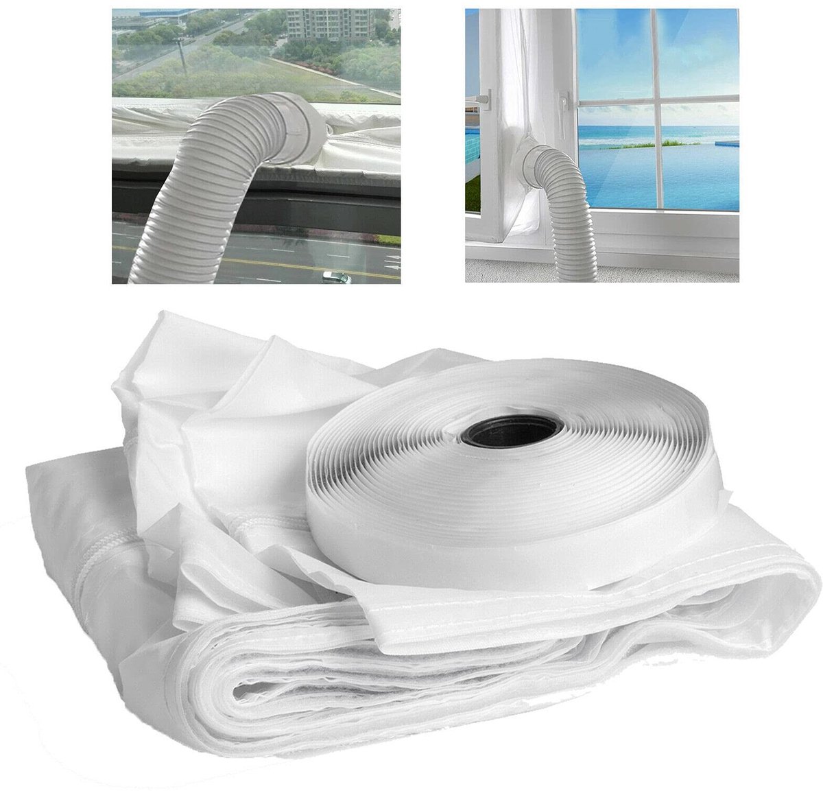 Dailygoods- Raamafdichting 400CM - Raamafdichtingskit Mobiele Airco - Waterdicht - Zelfklevend - Compatibel met Ramen - Polyester Materiaal