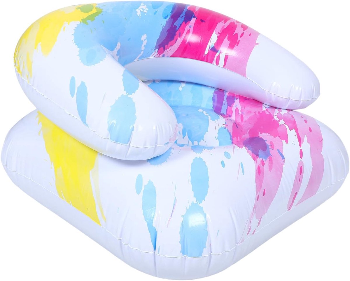 Opblaasbaar Babyzitje - Peuterstoel Kinderbank - Comfortabel Zitten Leren - Ergonomische Rugsteun - 60x60x45 cm - Multicolor