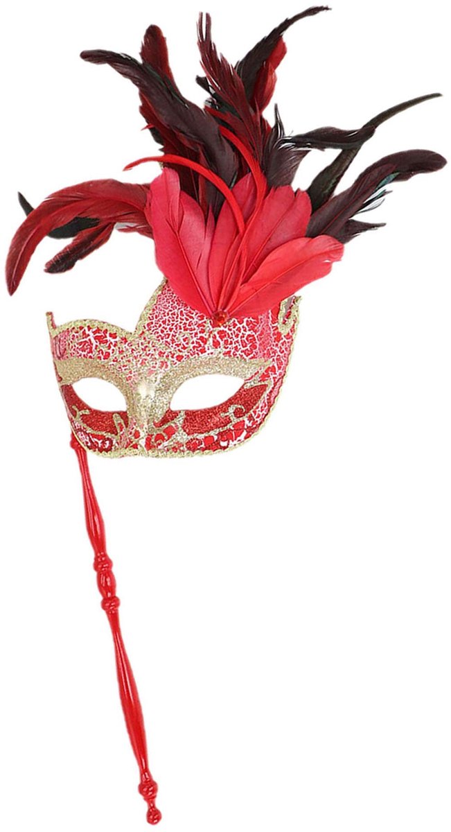Dailygoods- Masker Veer - Maskerade - Carnaval - Halloween - Kostuumfeest - 16 x 20 cm - Geschikt voor Mardi Gras - Feestmasker