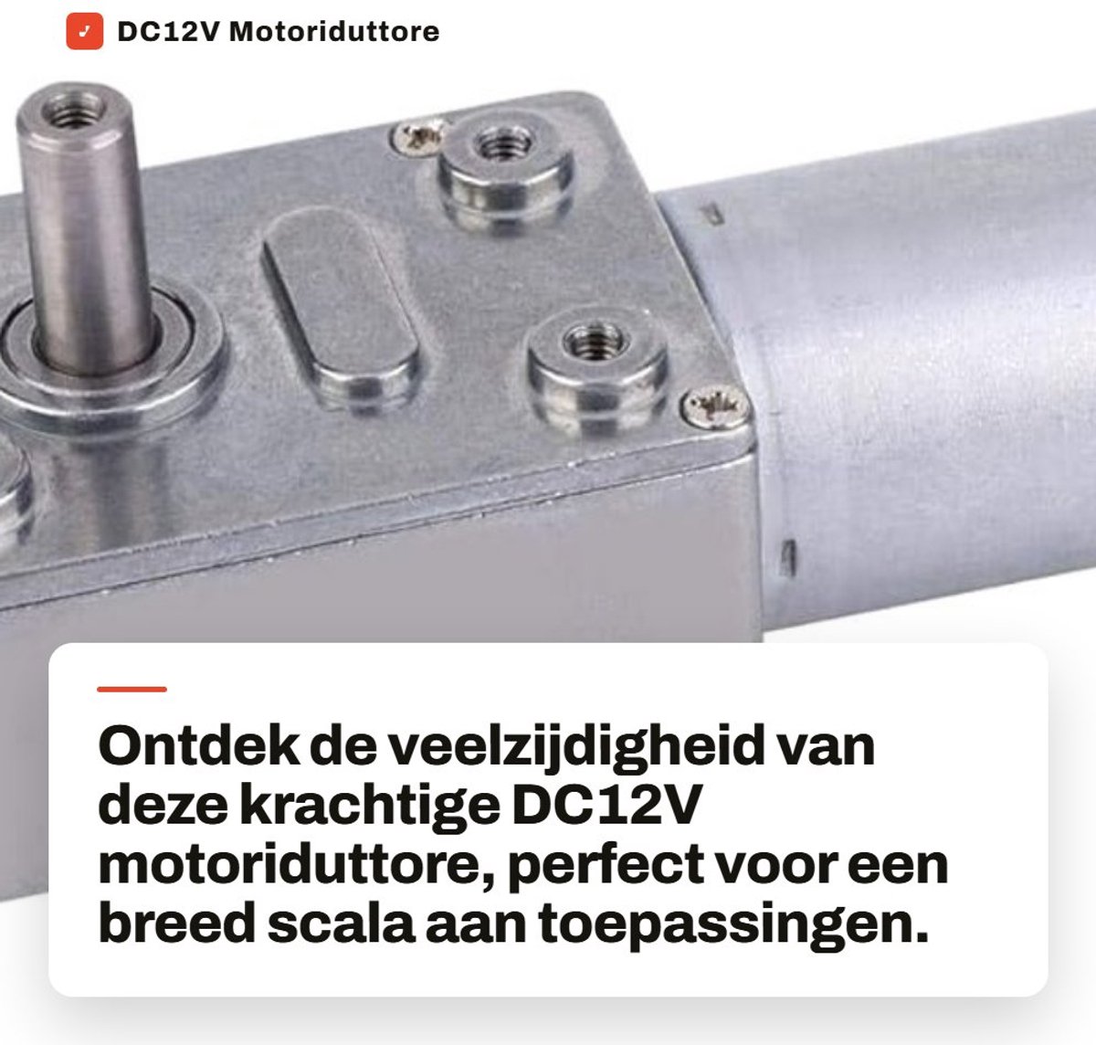 Dailygoods- Motorreductor 30 RPM - DC12V - Grote Motor - Verstelbare Snelheid - Duurzaam - Schokbestendig - Reductor