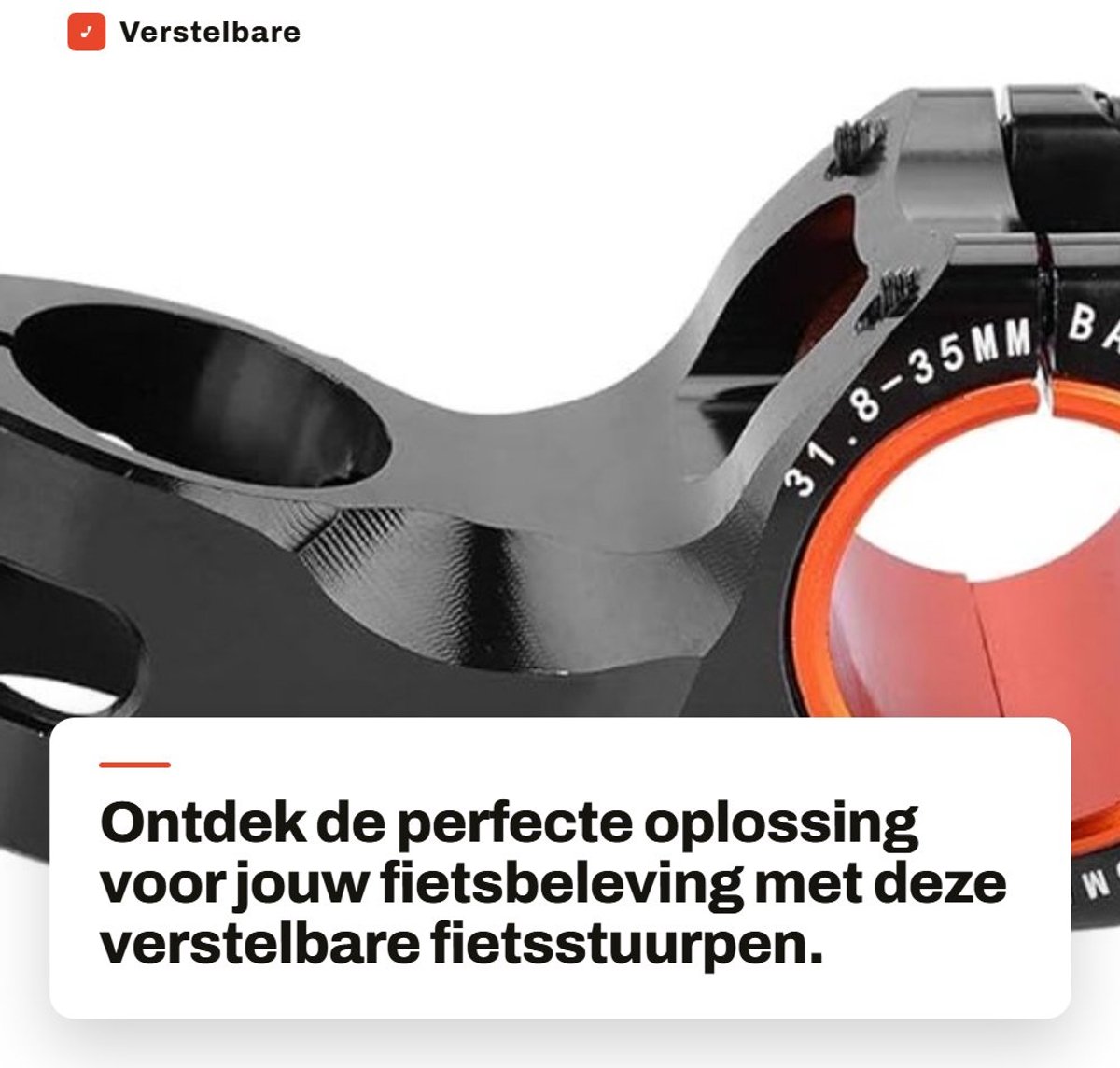 Dailygoods - Verstelbare fietsstuurpen - Fietsstuurpen vervanging - 17 graden - Zwart - Stuurpen 31,8 mm - Geschikt voor mountainbikes - 35 mm adapter