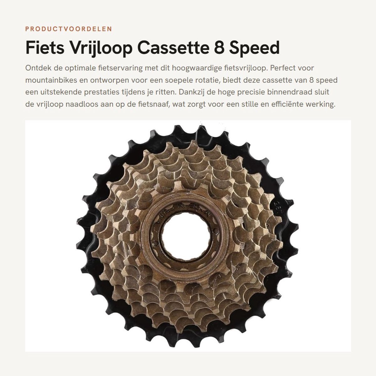 Dailygoods- Vrijloop Aluminiumlegering - Cassette 8 Speed - Soepele Rotatie - Duurzaam - Hoge Rijsnelheid - Corrosiewerend - Fietsnaaf