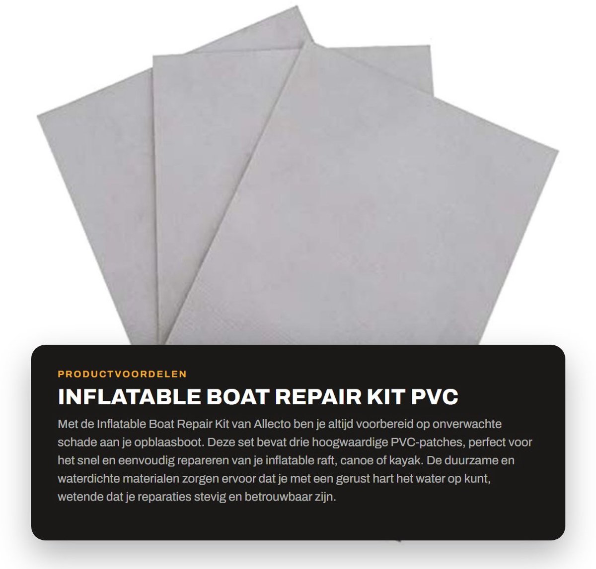 Dailygoods- Reparatiepatches Set van 3 - PVC Waterdicht - Geschikt voor Opblaasbare Boten - Duurzaam - Gemakkelijk te Gebruiken - Diverse Kleuren - Reparatiekit
