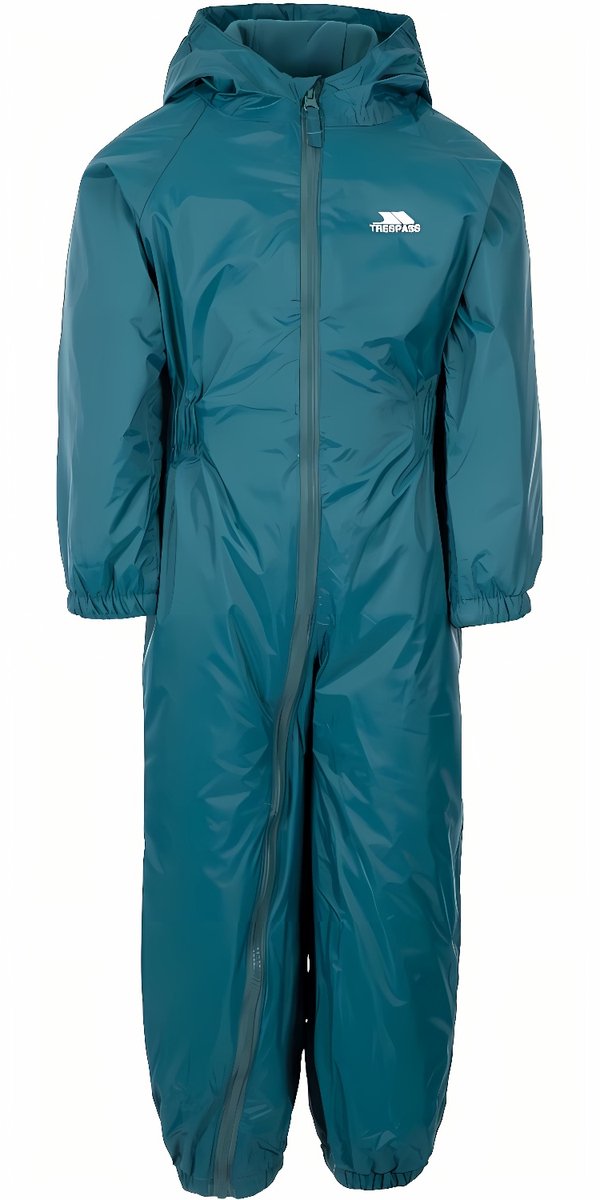 Trespass kinder-sneeuwpak Button Rain Suit Teal - 6/12