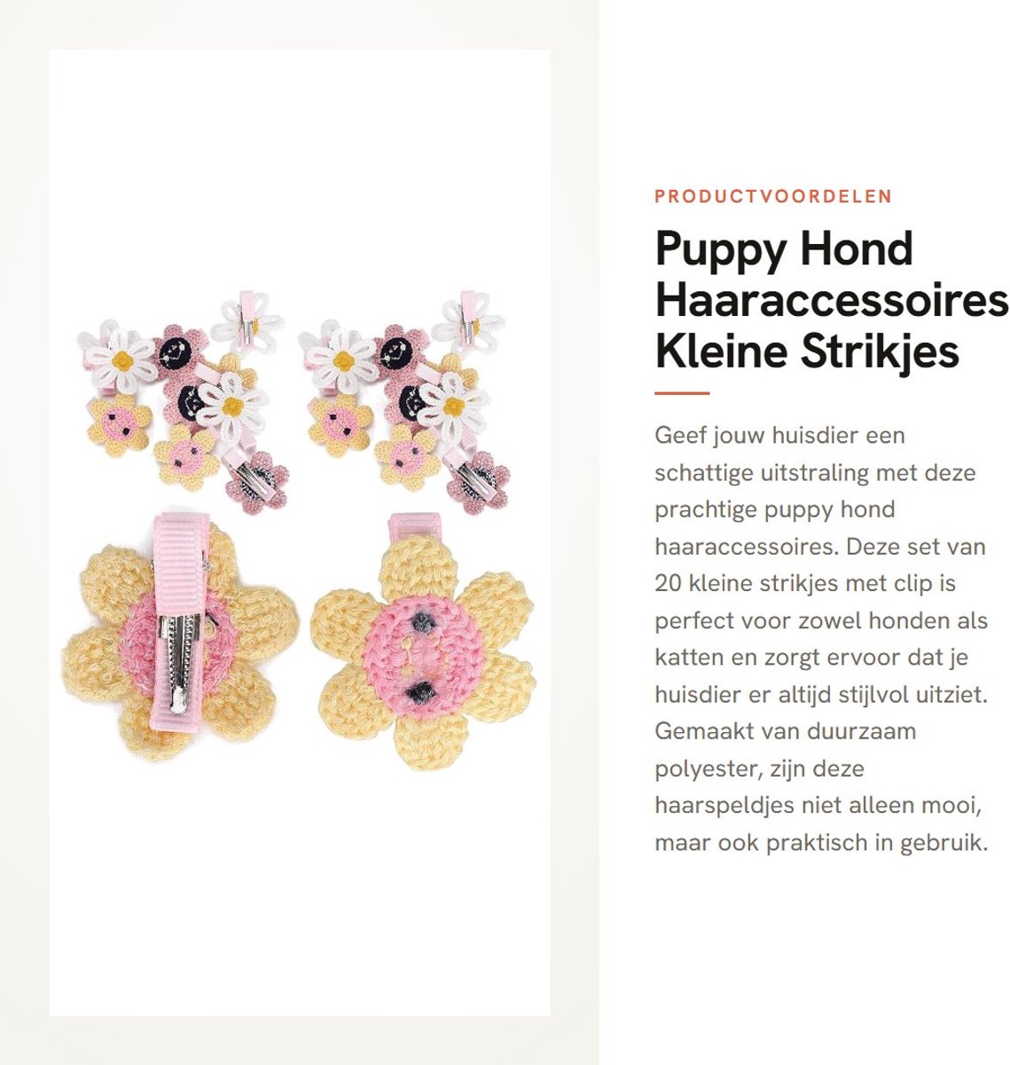 Dailygoods- Haaraccessoires 20 Stuks - Haarspeld voor Huisdieren - Polyester - Strikjes - Geschikt voor Honden/Katten - Decoratie Accessoires - Hondenspelden
