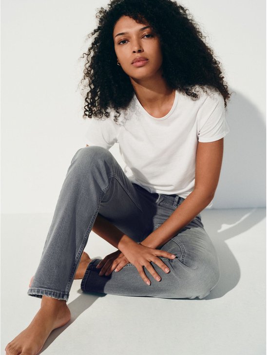 Next - Dames - Nette stretchjeans met halfhoge taille, petite - Petite - Grijs