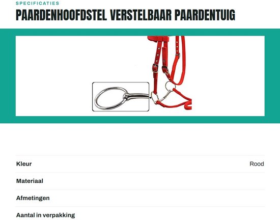 Verstelbare Paardentuig met Teugels en Zacht Kussen - Geschikt voor Paarden en Pony's, Ideaal voor Training en Wedstrijden — afbeelding 5
