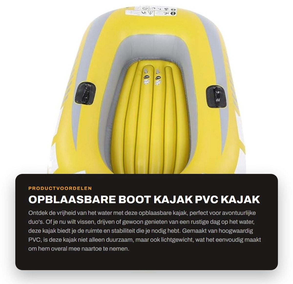 Dailygoods- Opblaasbare Kajak 2 Persoons - Hoogwaardig PVC - Scheurvast - Slijtvast - Luchtboot - Vissen/Duiken