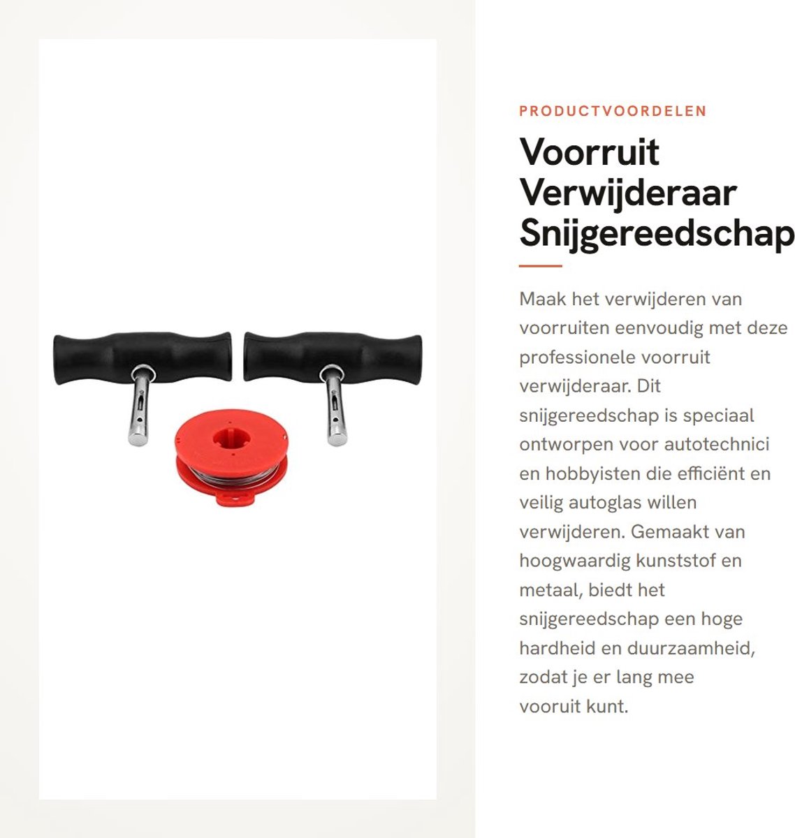 Dailygoods- Voorruit Verwijderaar - Draad Snijgereedschap - Kunststof/Metaal - Lichtgewicht - Compact - Duurzaam en Anticorrosief - Ruitverwijderaar