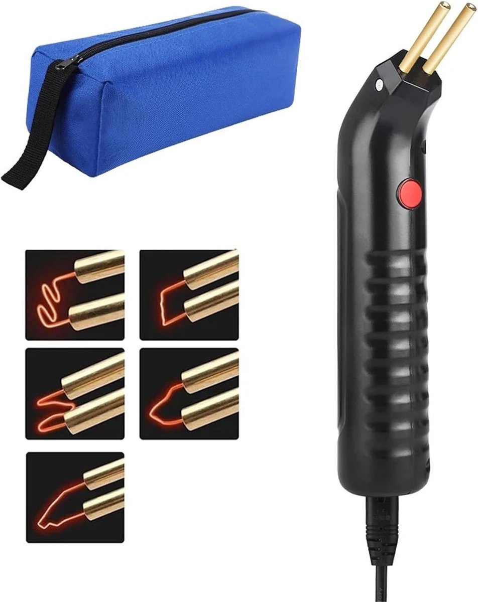 Kunststof Lasapparaat - Reparatieset - Kunststof Repareren - Snelle Opwarming - 100W - Zwart/Rood