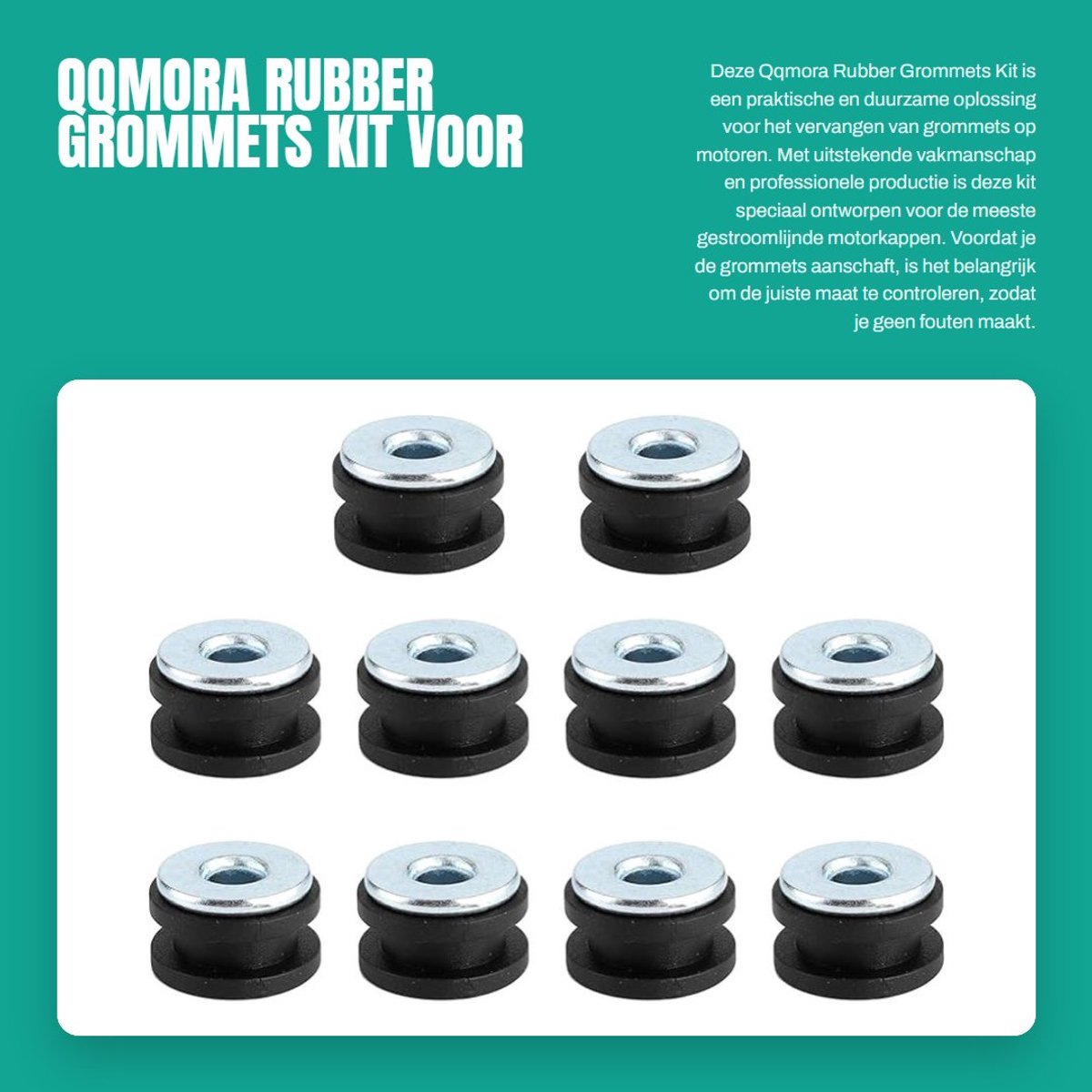 Dailygoods- Rubber Grommets Set - Duurzaam Motoronderdeel - Vervangingsonderdeel - Professionele Accessoire - Geschikt voor Motoren - Gemaakt van Rubber en Staal - Motoronderdelen