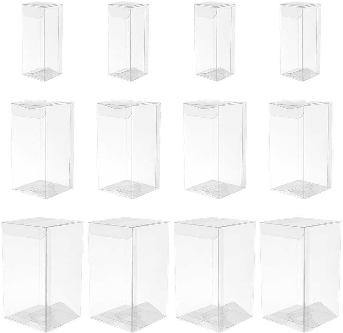 Dailygoods- Cadeaudozen 30 Stuks - Doorzichtige PVC - Waterdichte Verpakking - 3 Maten 40x100/60x120/80x140mm - Favorieten Doos - Voor Desserts/Snoep - Verpakkingen