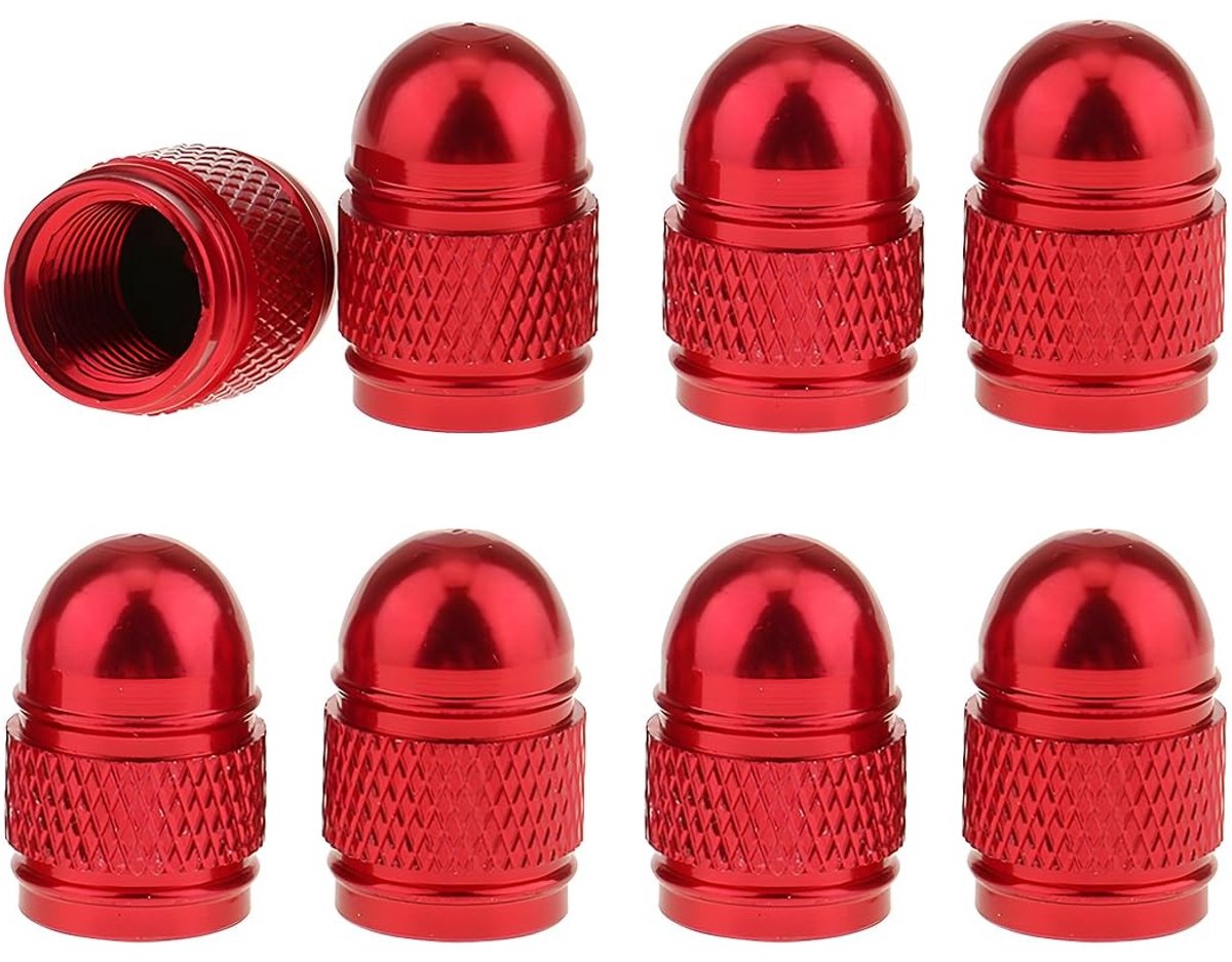 Dailygoods- Ventieldoppen 8 Stuks - Kogelventieldop - Aluminium - Stofdicht - Lekvrij - Universeel - Bescherming tegen vuil - Ventieldop