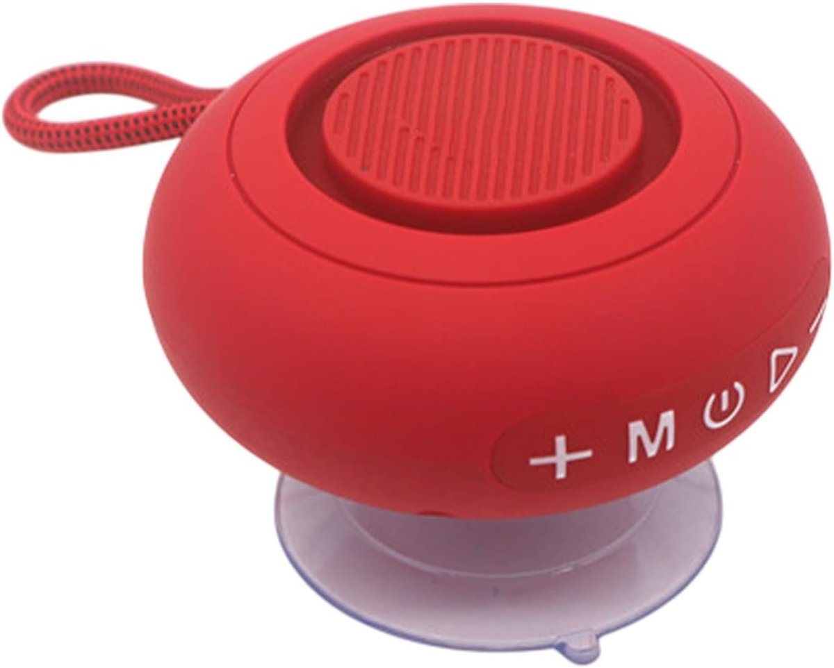 Waterdichte luidspreker - Douche speaker - Muziek luisteren - Ingebouwde subwoofer - 6 x 11 x 6 cm - Rood