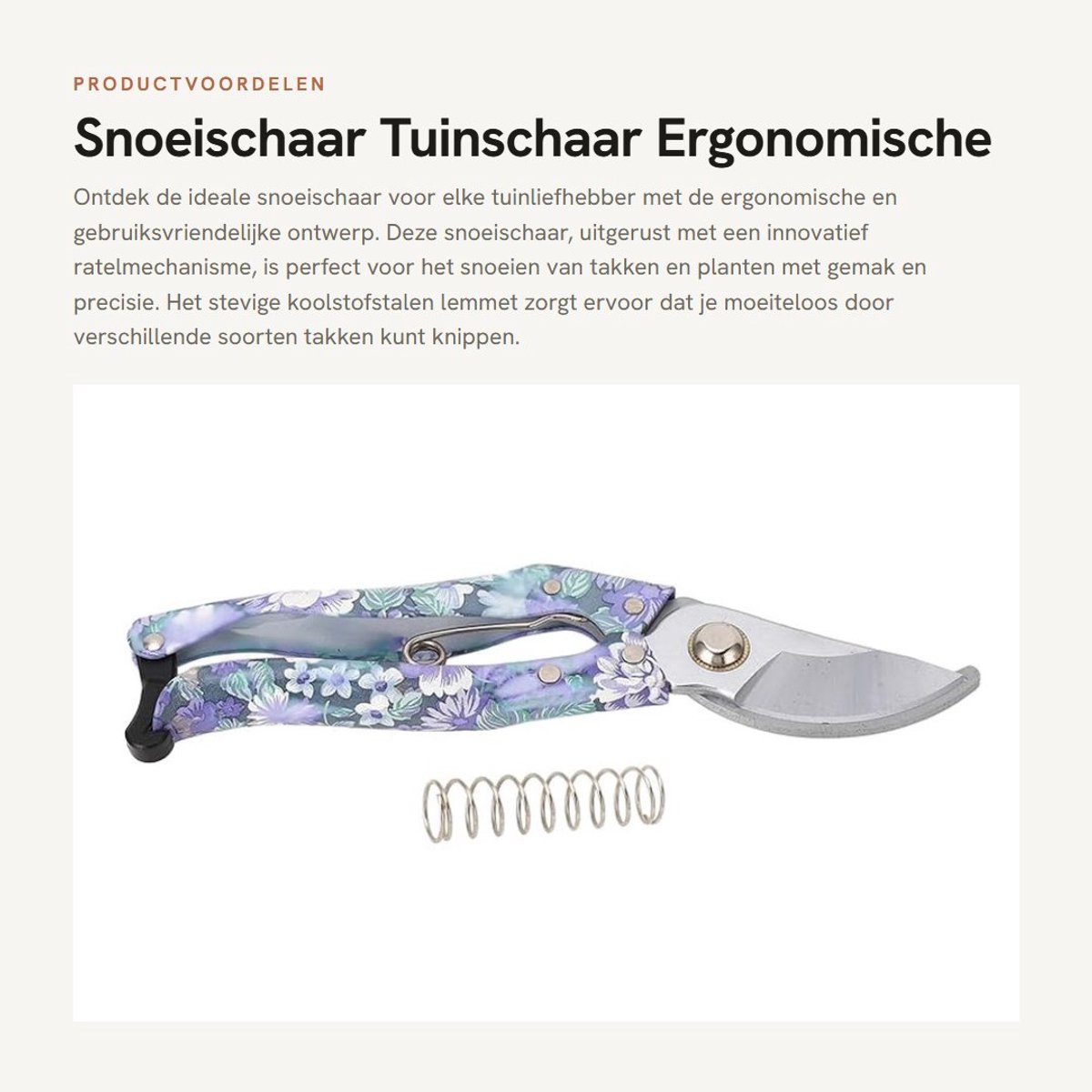 Dailygoods- Snoeischaar Ergonomisch Handvat - Koolstofstaal - Heavy Duty - 21 cm - Tuinschaar - Gemakkelijk te Snijden