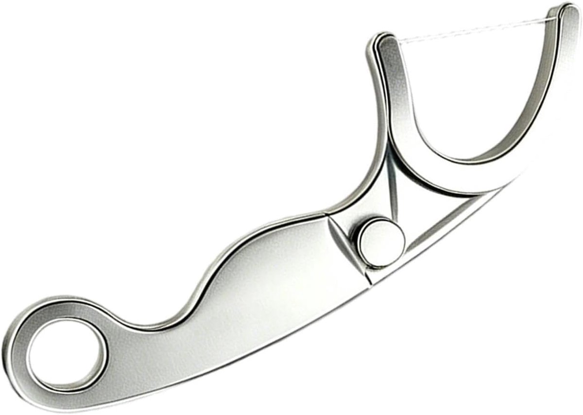 Interdentale Reiniger - Tandenstoker Set - Mondhygiëne Verbeteren - Roestvrijstalen Constructie - 50 Meter Rol - Zilver