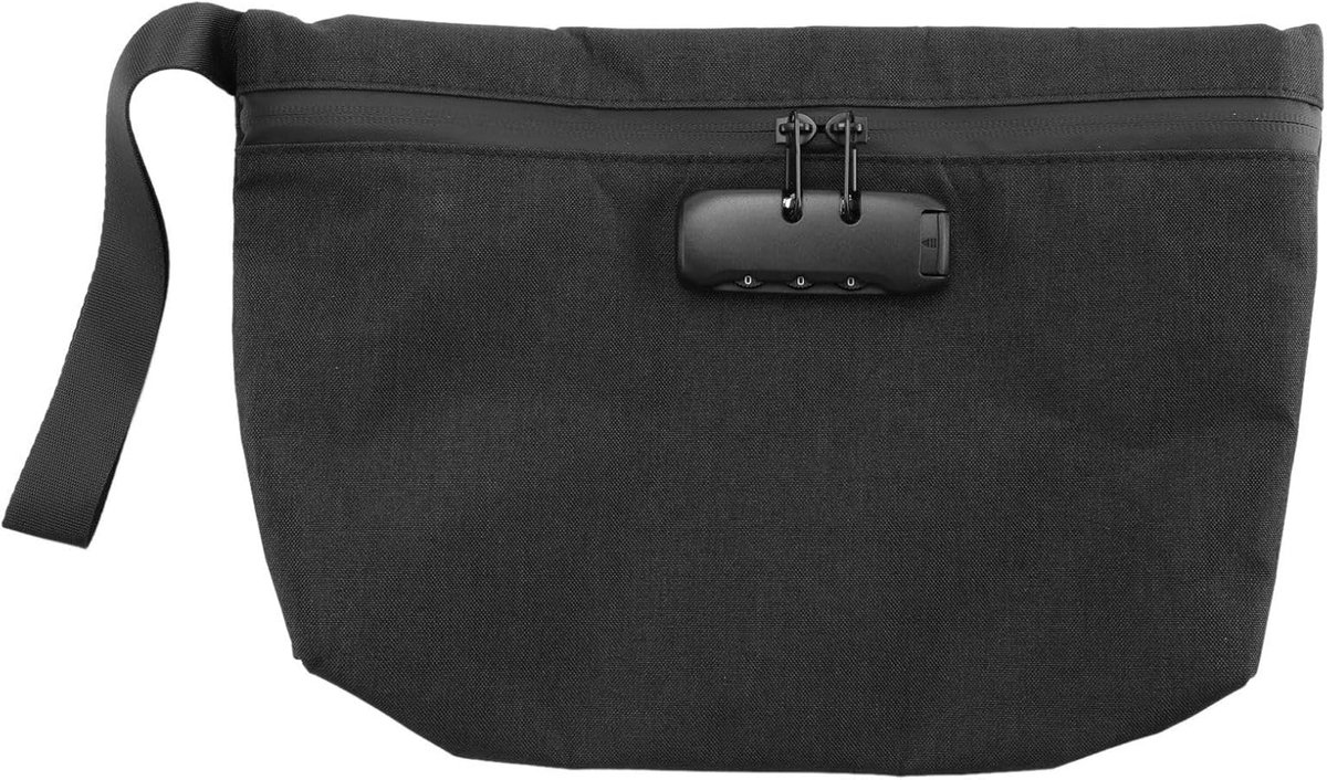 Geldzak met slot - Portemonnee tas - Reisopslag contant geld - Geurbestendige rits - 11 x 7.5 cm - Grijs