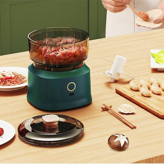Keukenmachine Knoflook Chopper - Elektrische Hakmolen - Voedsel Bereiden - Snel en Veilig - 350ml Capaciteit - Wit — afbeelding 3
