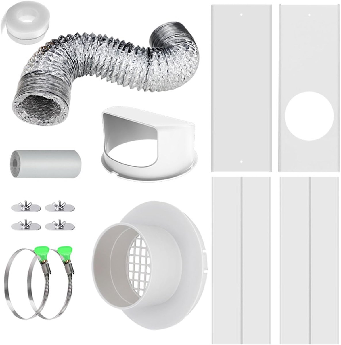 Afvoerdroger Ventilatieset Raamafdichtingpaneel Energiebesparing Droger Verbeterde Afdichting Tot 1.2m Wit