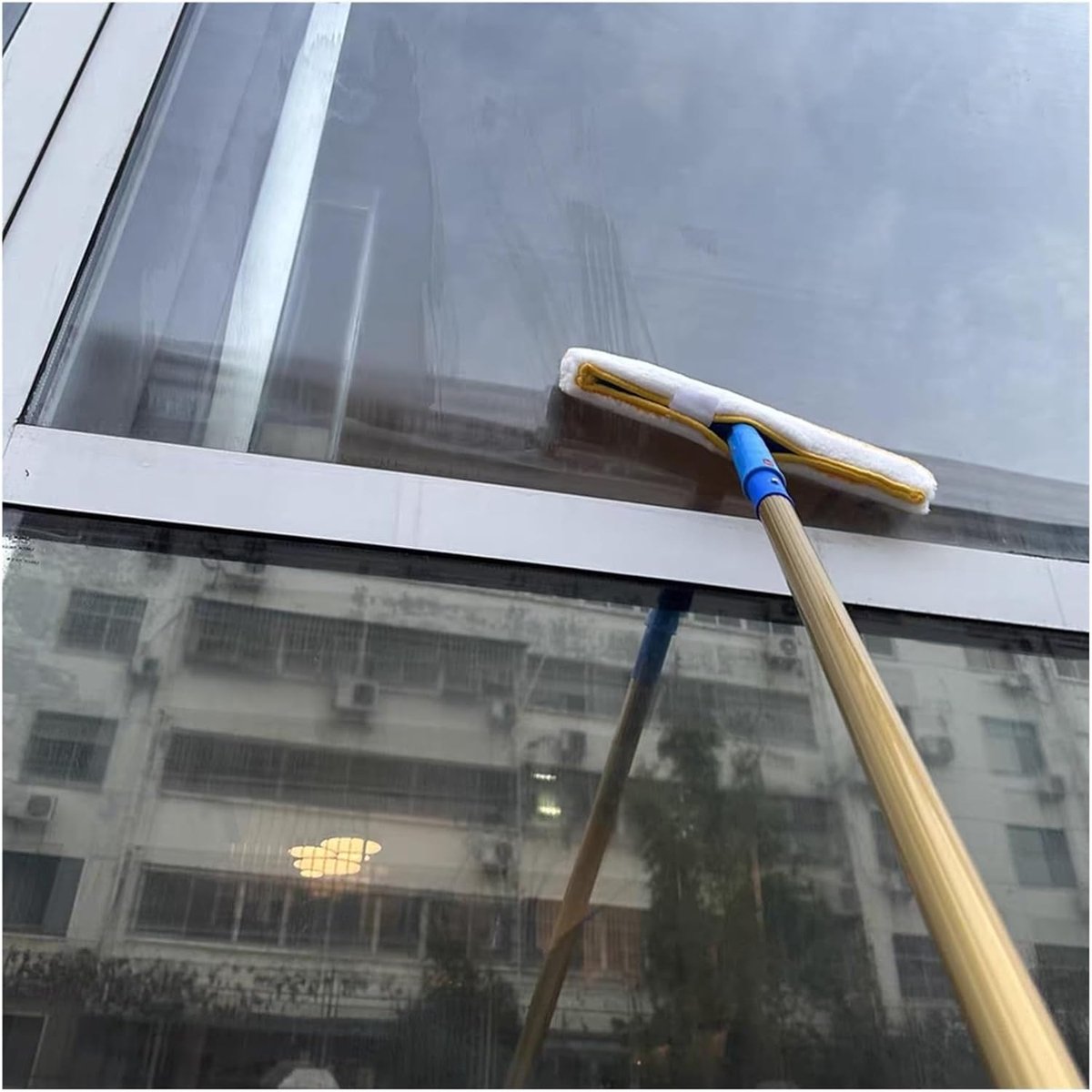 Raamreiniger Lange Paal - Glasbewassing Tool - Hoge Ramen Wassen - Telescopische Verstelbare Steel - 105 Meter - Zilverkleurig