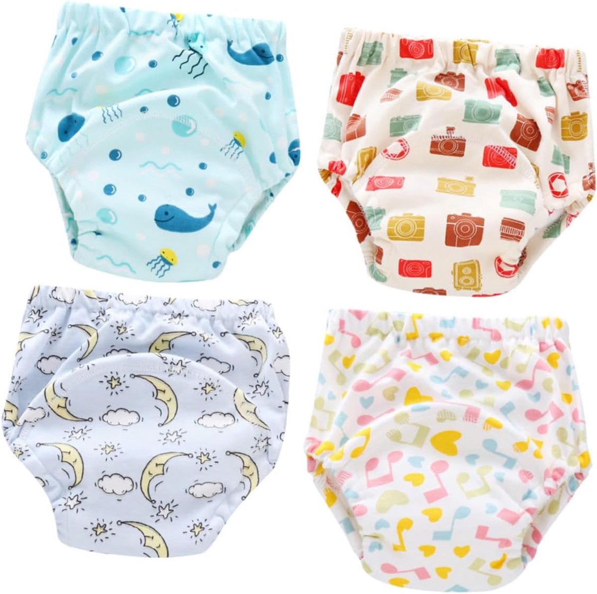 Potloodbroekjes - Oefenbroekjes - Zindelijkheidstraining - Ademende laag - 4 stuks - Diverse kleuren