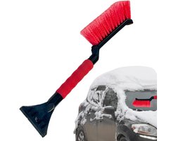 Auto ijskrabber - Sneeuwborstel handvat - Veilig rijden winter - Ergonomisch ontwerp - 43 cm lengte - Zwart rood
