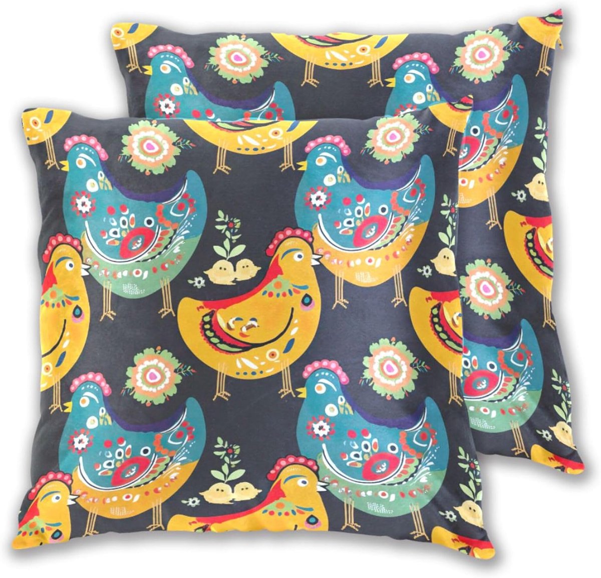 Kussenhoezen Set - Decoratieve Hoezen - Woonkamer Decoratie - Verborgen Rits - 45 x 45 cm 