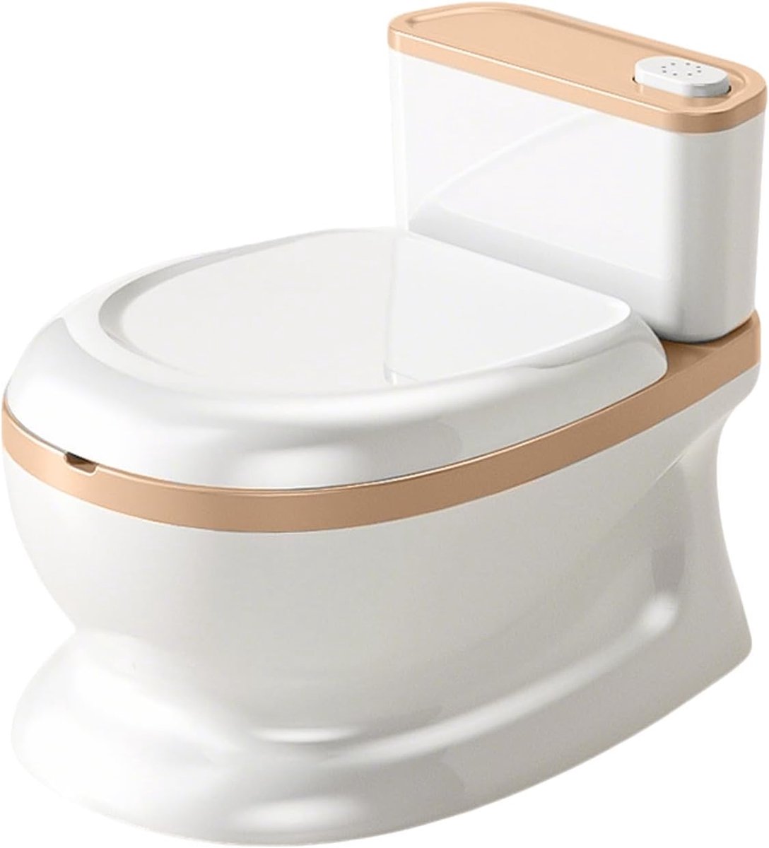 Kinderpotje Toilet - Baby Potje - Zindelijkheidstraining - Realistische Afvoerknop - 38 cm - Koffie