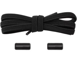 Elastische schoenveters - Luie veters - Snel schoenen aan - Met metalen slot - 100 cm - Zwart
