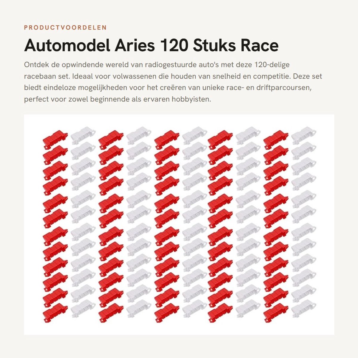 Dailygoods- Racebaan 120 Stuks - Flexibele Racebaan - Race Auto Afstandbestuurbaar - Duurzaam Plastic - Geschikt voor RC/Onderdelen - Eenvoudig te Installeren