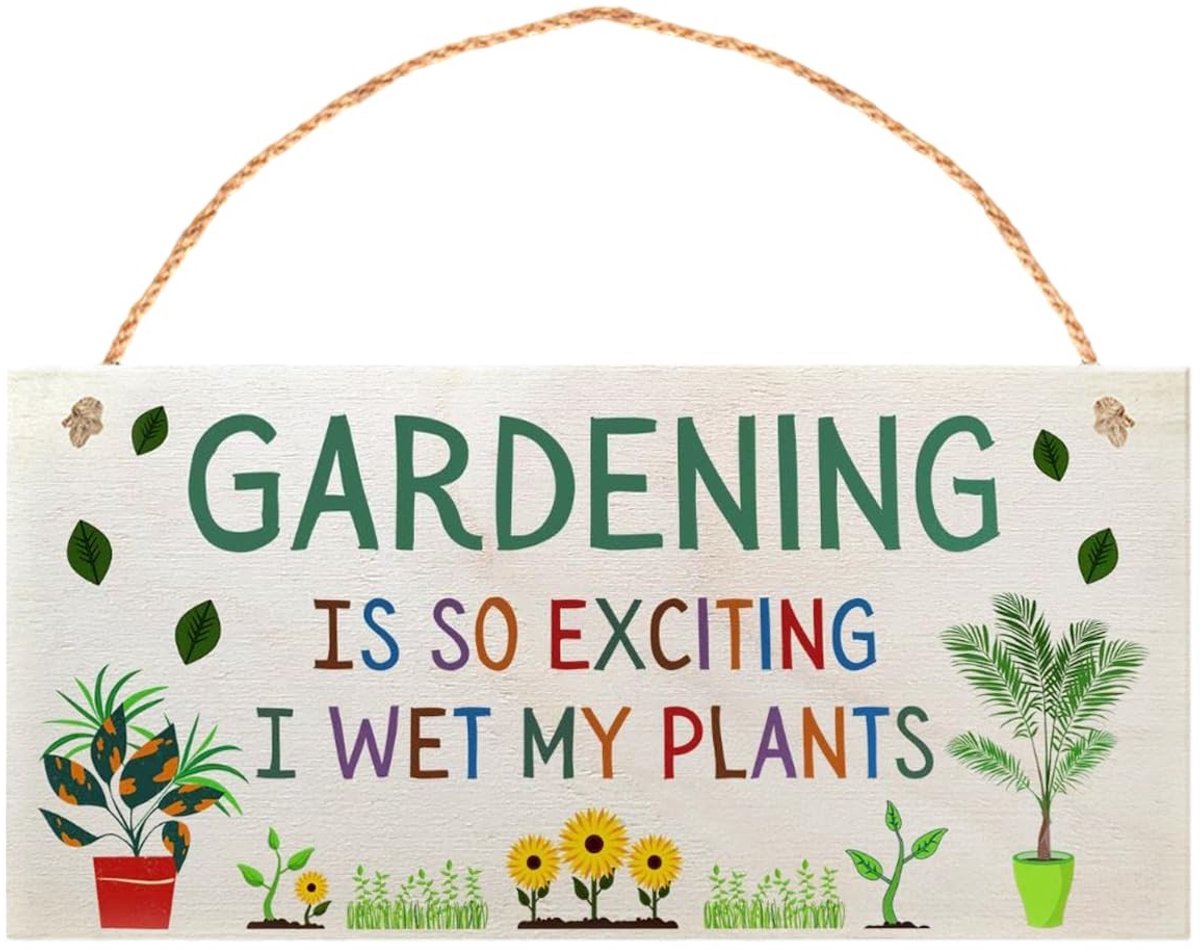 Dailygoods- Tuindecoratie Houten Bord Bloemen - Tuinbeelden - Tuinsteker - Muurdecoratie Buiten - Creatief Teken - 10 x 20 cm - Tuinbord