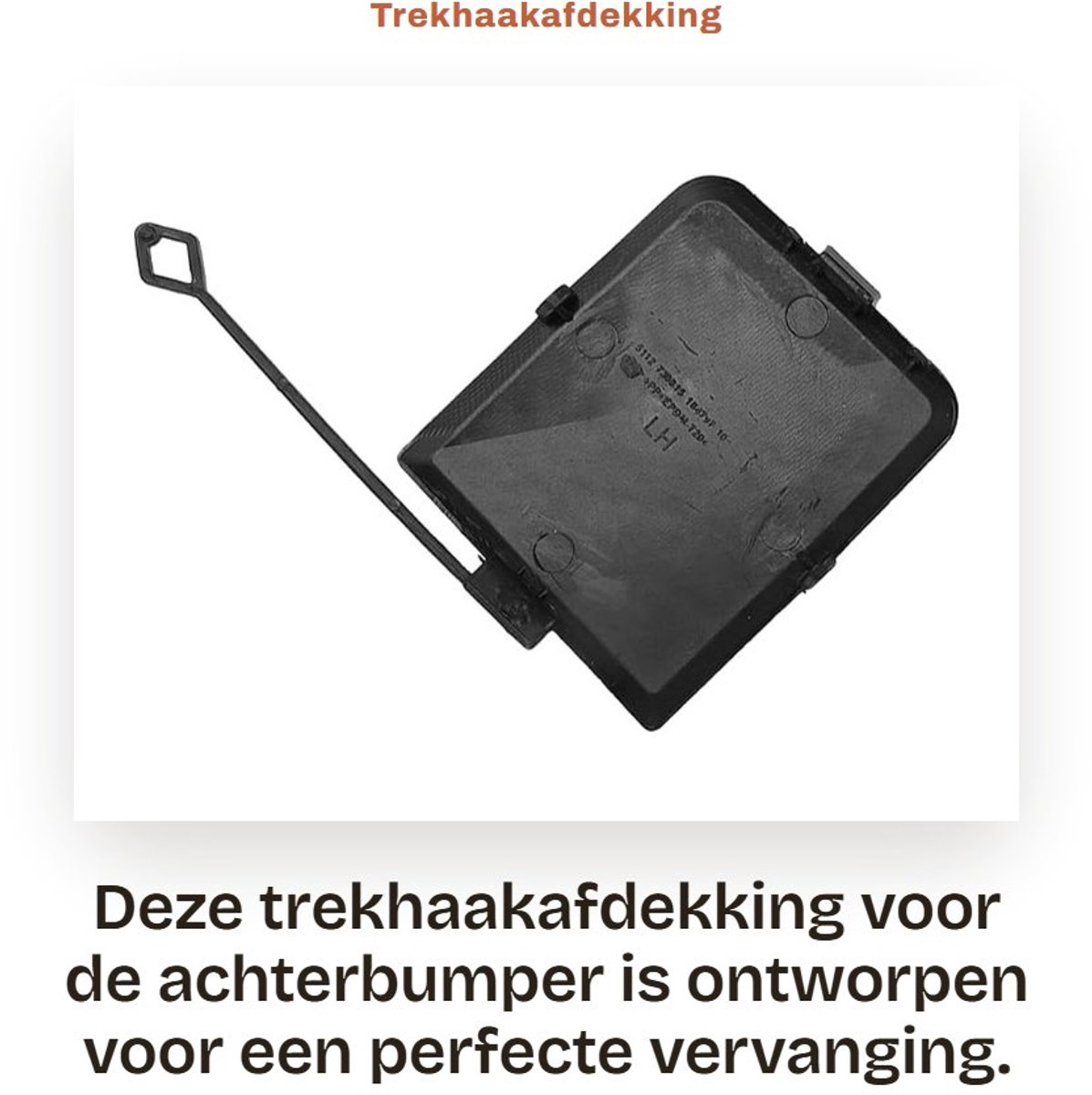 Dailygoods- Trekhaakafdekking Duurzaam - Trekhaakdop - Achterbumper - Ongeverfd - Eenvoudige installatie - Hoogwaardig kunststof