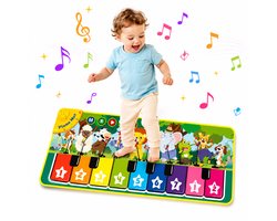 Pumpify Dansmat Dieren In Bos - Muziekmat met Piano - 110x43 cm
