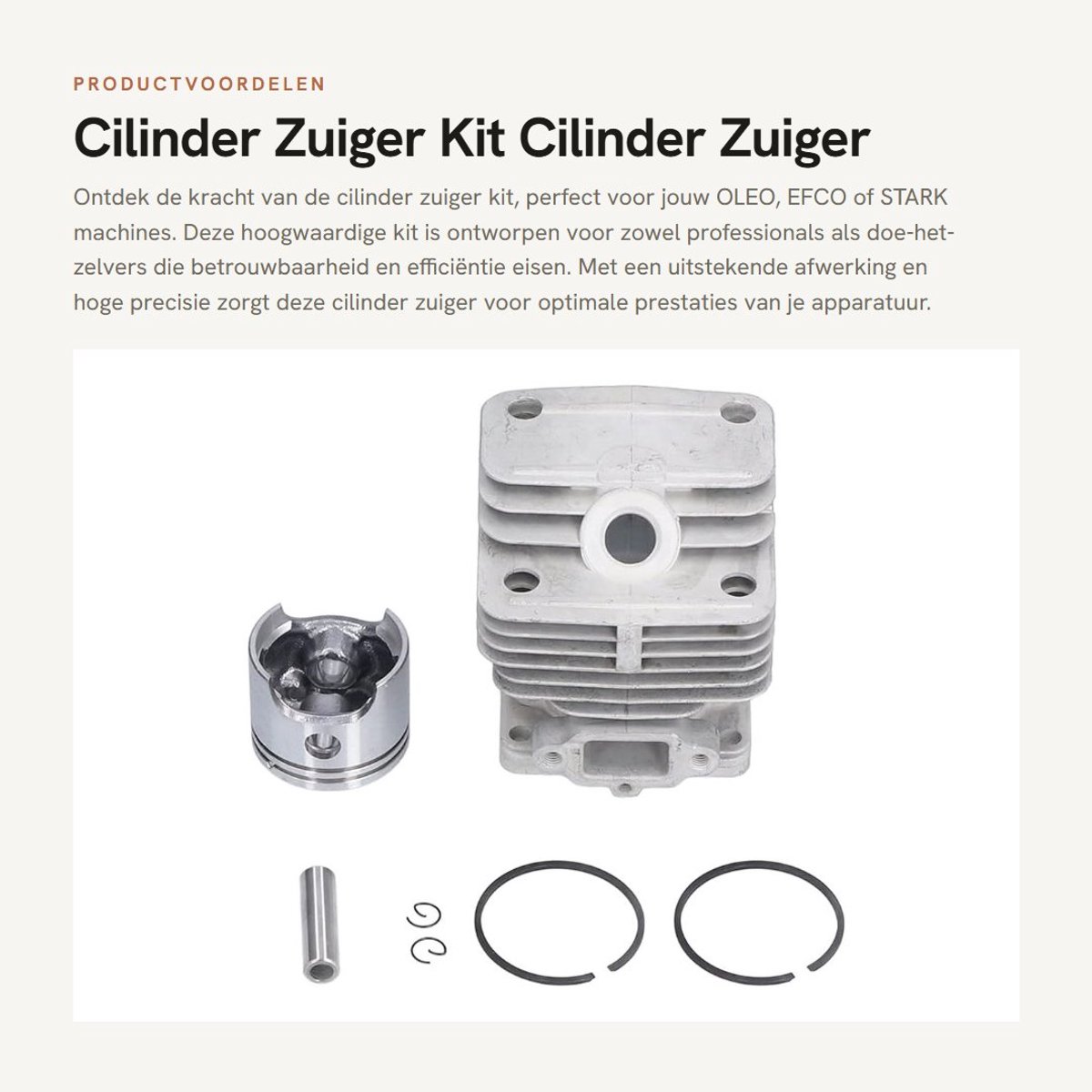 Dailygoods- Cilinder Zuiger Kit Slijtvast - Hoge Precisie - Stabiele Prestaties - Eenvoudig te Installeren - Geschikt voor OLEO 740/440BP/EFCO 8400/8405