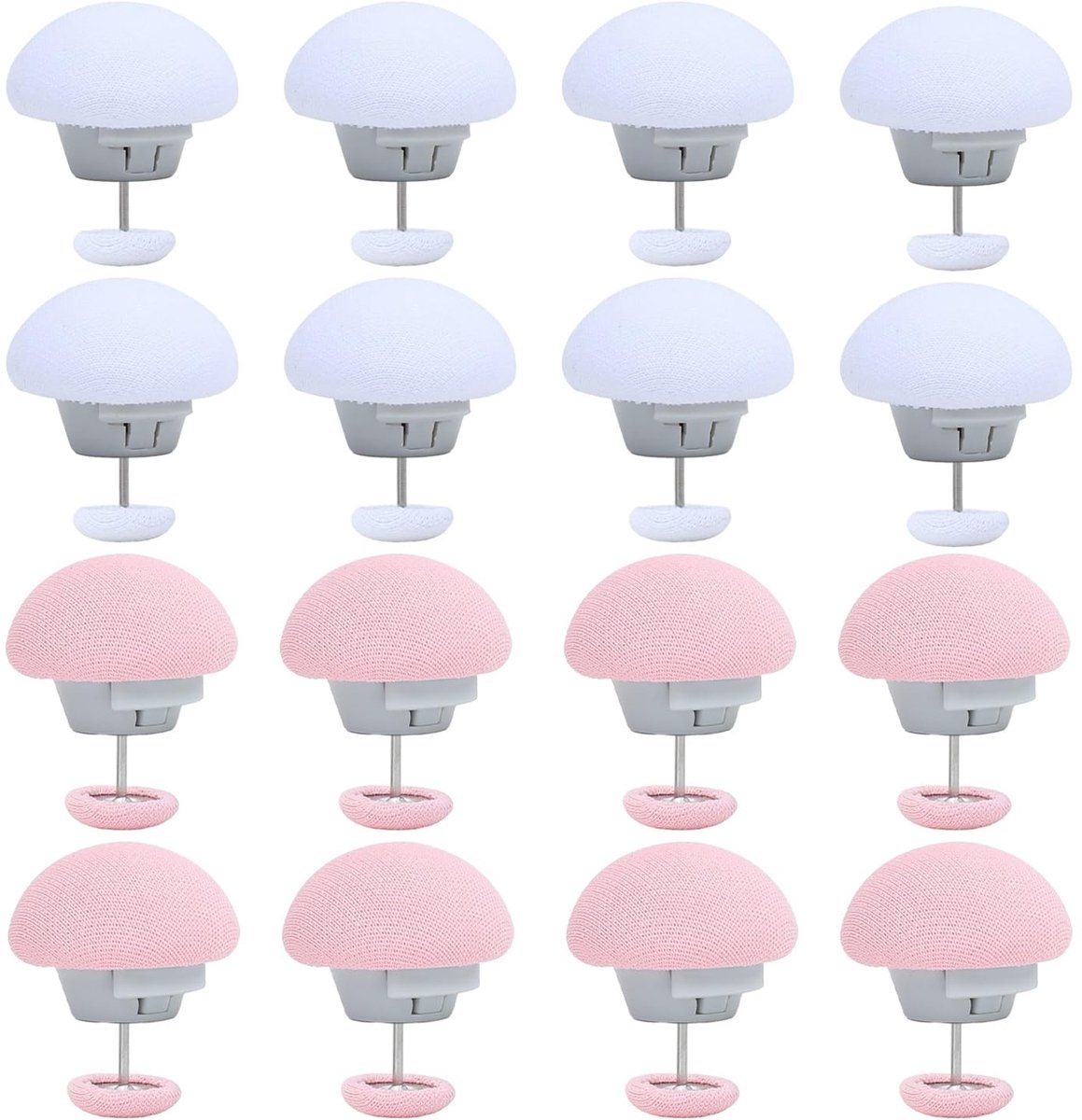 Dailygoods- Beddegoedklemmen Paddenstoelvormig - 12 Stuks - Dekbedbevestiging - Robuust en Duurzaam - Katoen/Kunststof - 3 x 2,8 x 2,3 cm - Dekbedclip