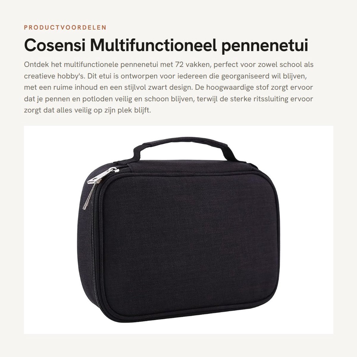 Dailygoods- Pennenetui 72 vakken - Duurzaam - Ritssluiting - Organizer - Draaglus - Vuilafstotend - Pennenhouder