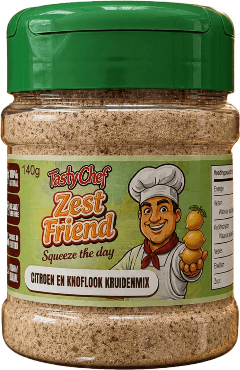 TastyChef Zest Friend - Citroen-Knoflook Kruidenmix voor kip, vis & groenten