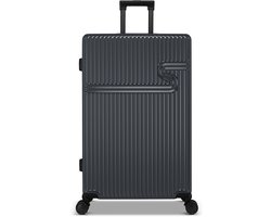 BHPPY Koffer groot 76 × 51 × 28 cm - Reiskoffer met wielen - TSA Slot - 86L - Signature koffer Charcoal Gray