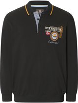 Jan Vanderstorm herren Poloshirt Met Lange Mouwen - 80/82 - zwart - Plus Size