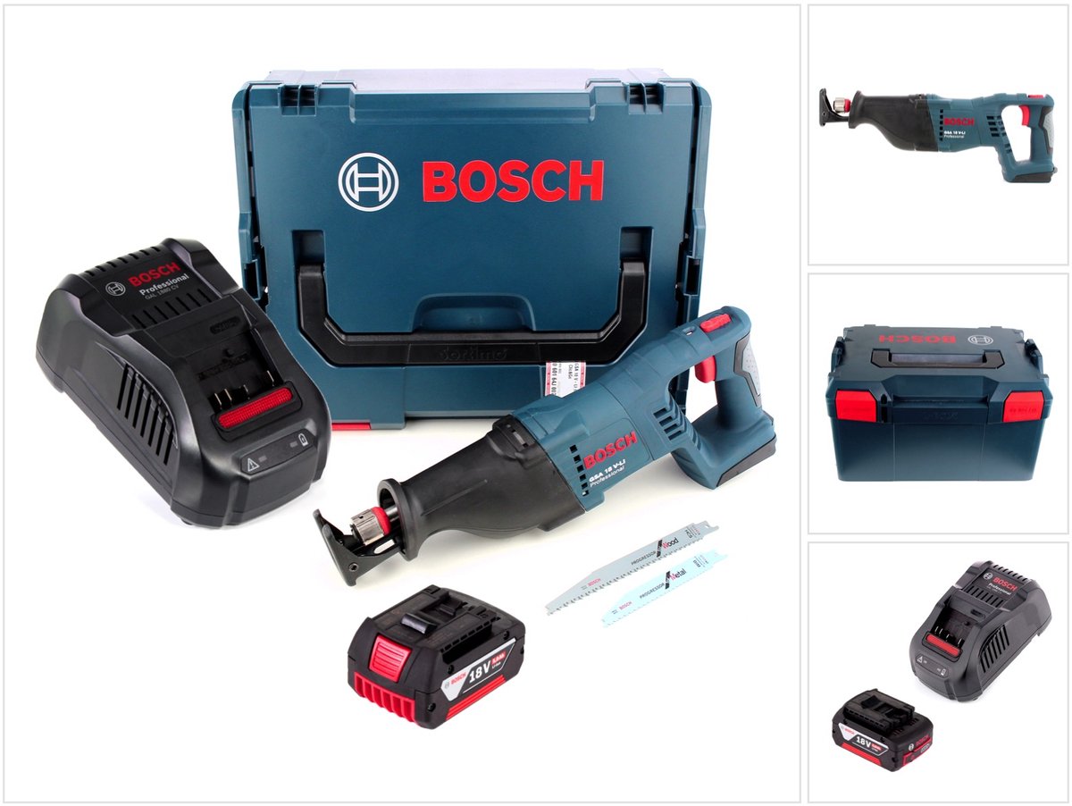 Bosch GSA 18 V-LI accu reciprozaag 18V + 1x accu 5.0Ah + lader + L-Boxx