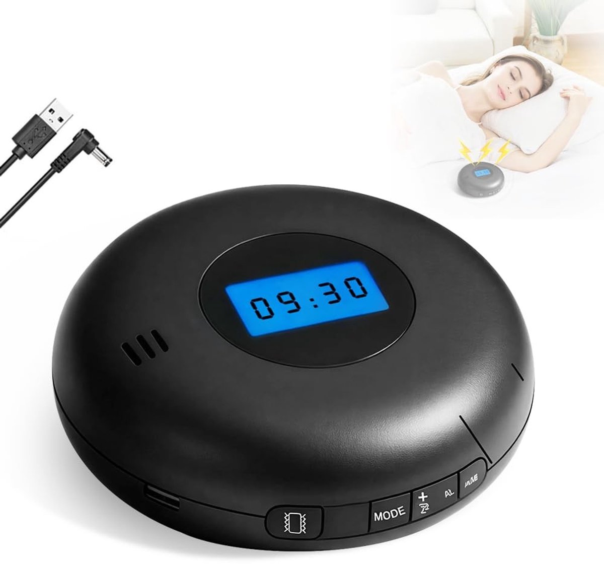 Dailygoods- Trilwekker voor diepe slapers - Digitale wekker - Oplaadbaar - Draagbaar - Luide wekker voor slechthorenden - Instelbare vibratie