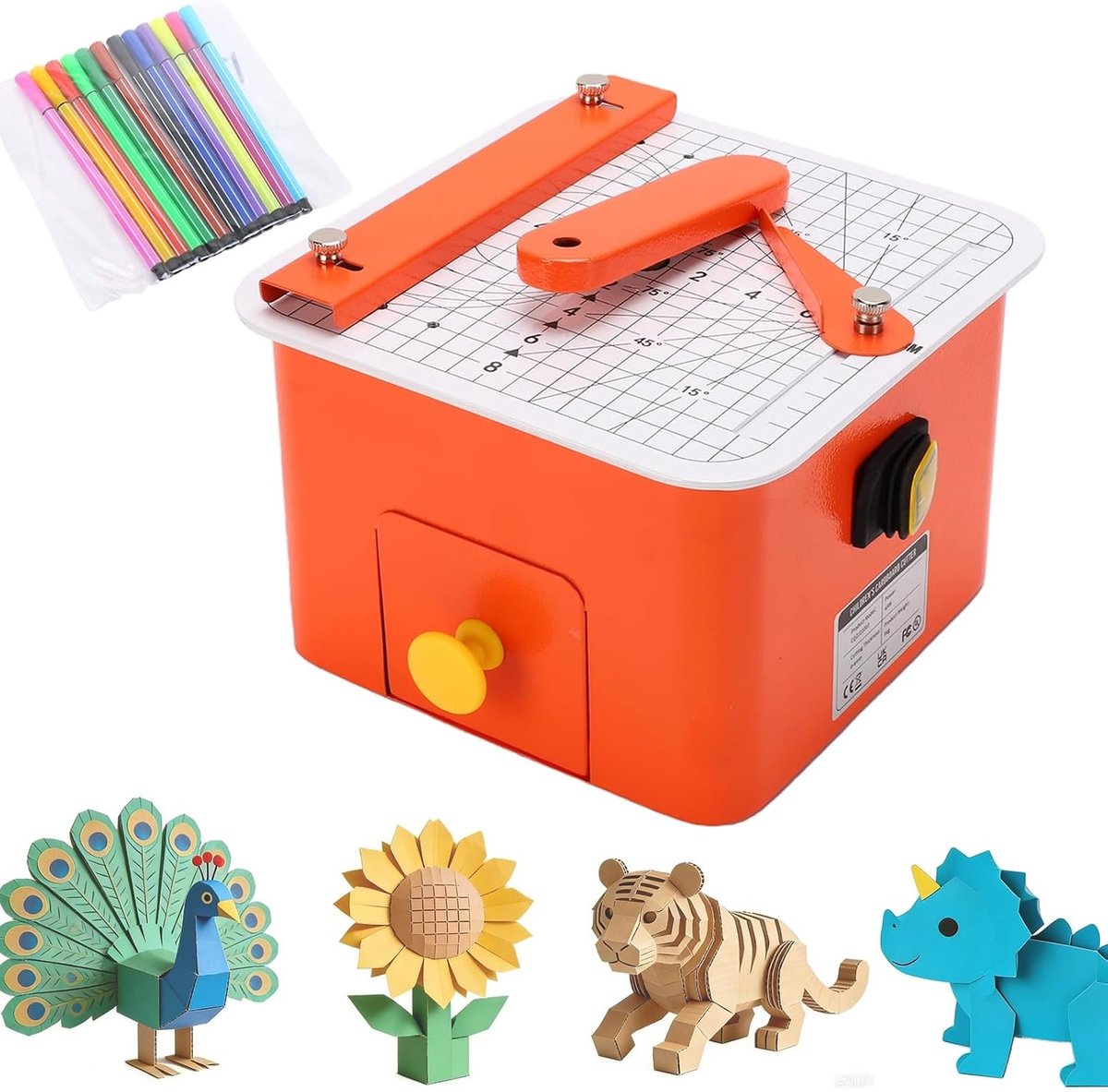 Kartonnen Snijder - Doe-het-zelf Kit - Creatief Knutselen - Kinderveilig Ontwerp - 4 mm Snijdikte - Oranje